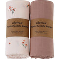 LifeTree Baby Girl Swaddle Blankets, Muslin Swaddling Wrap Receiving Blanket by LifeTree