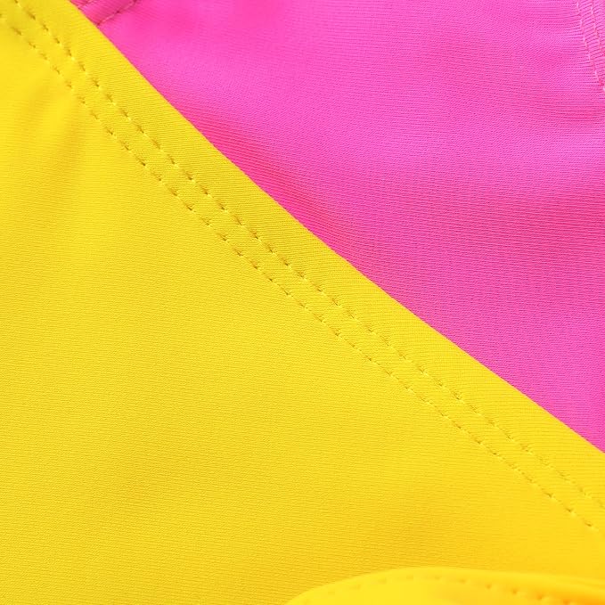 Happy Town Toddler Swimsuit Girl One Piece Bathing Suit Color Block Swimwear - Image 5