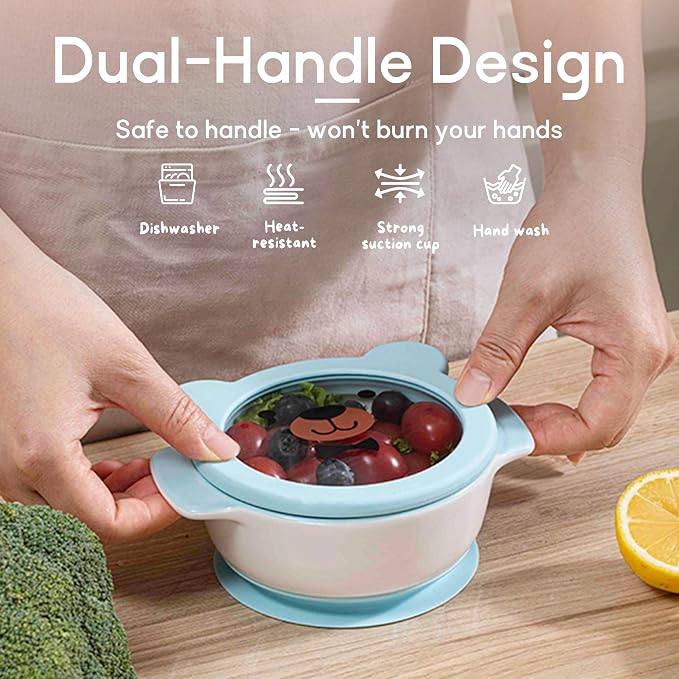 Ceramic Suction Bowl for Babies and Toddlers, Non-Slip Silicone Suction Cup - Image 7
