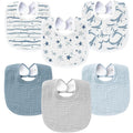 Konssy 6-Pack Muslin Baby Bibs for Boys & Girls, Soft Cotton Absorbent Bandana by Konssy
