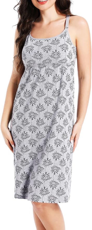 SUIEK 3-Pack Maternity Nursing Nightgown Cotton Breastfeeding Dress Pregnancy - Image 4