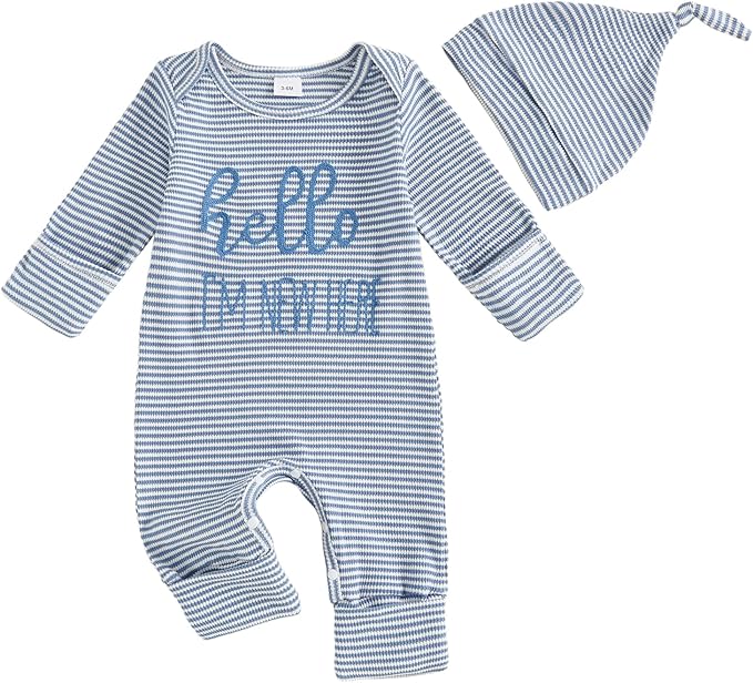 Fernvia Newborn Baby Boy Clothes Letters Print Bodysuit 3 6 9 12 18 Months Long by Fernvia