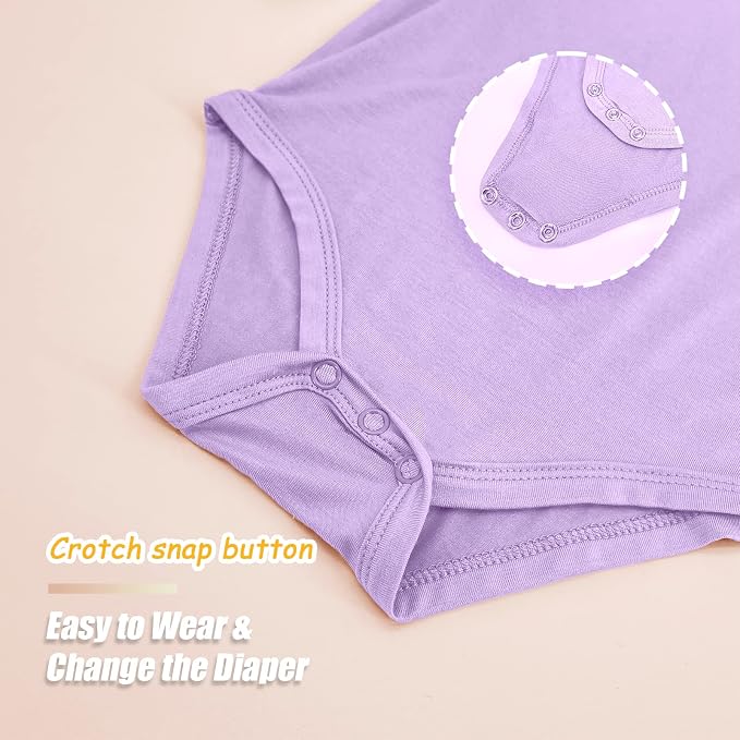 Jimonda Baby Bodysuits Rayon from Bamboo Short Sleeve Baby Boys Girls Rompers - Image 6
