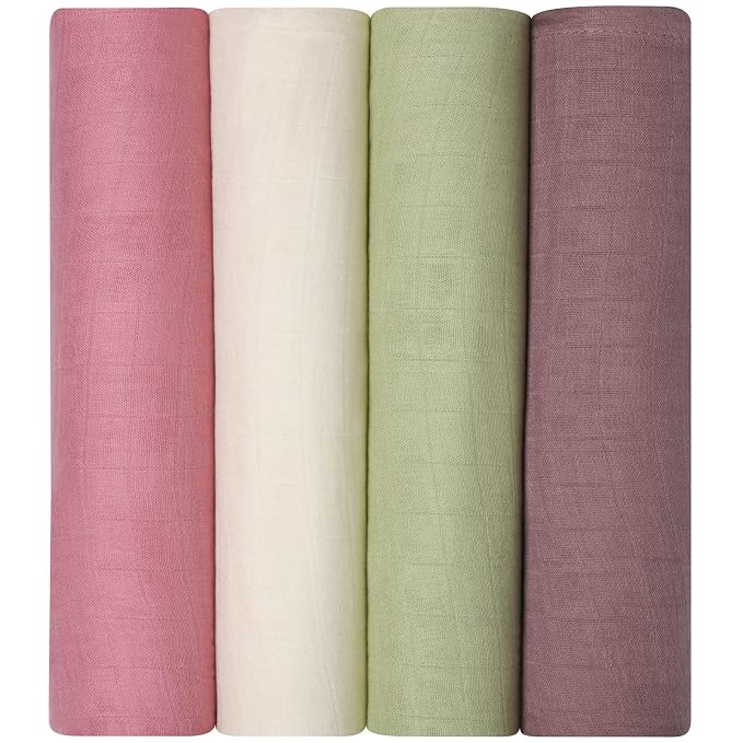 Momcozy Muslin Swaddle Blankets, 4 Pack Ultra Soft Neutral Matching Baby - Image 8