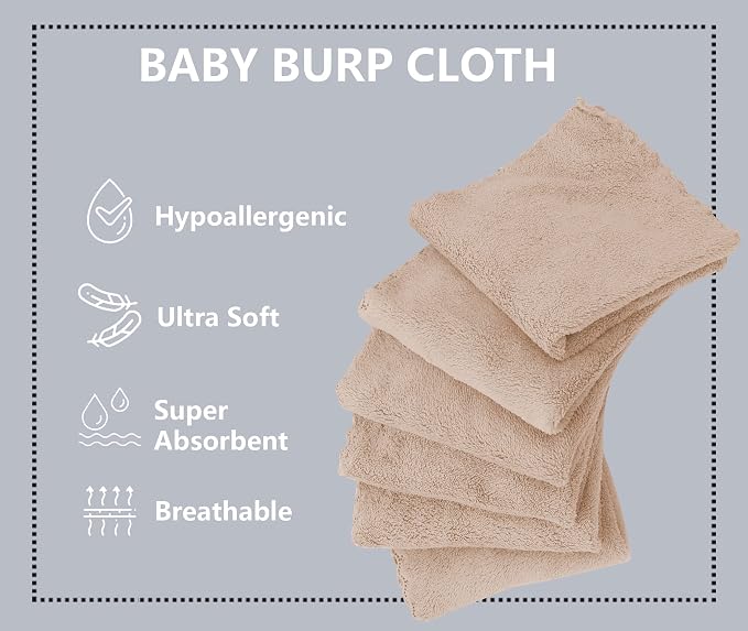 8 Pack Burp Cloths for Baby - Image 2