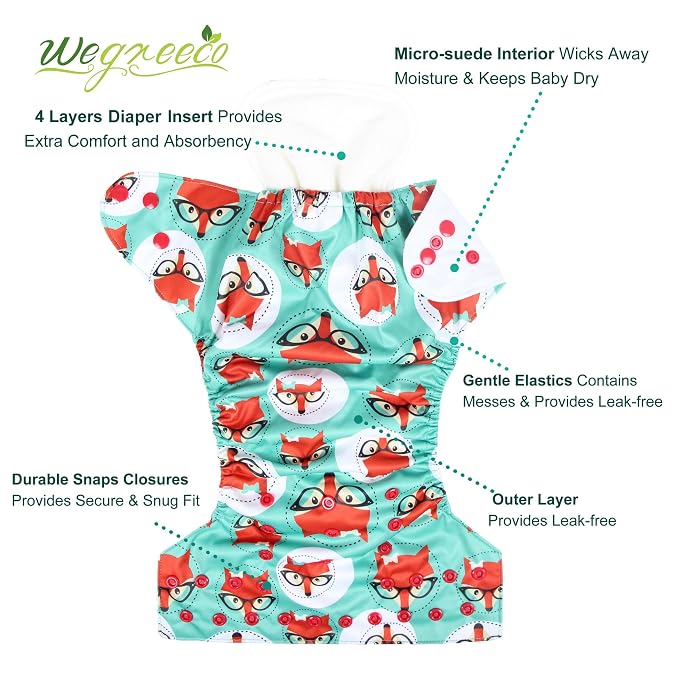 wegreeco Cloth Diapers 6 Pack - Image 2
