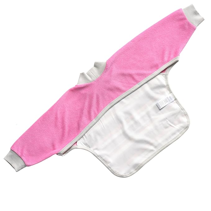 Kiddologic Bibit-all Baby Feeding Bib, Long Sleeves, Ribbed Cuffs, High Collar - Image 2