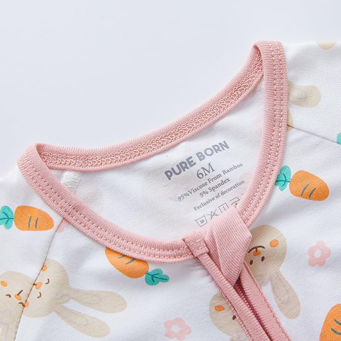 pureborn Baby Infant Boys Girls Sleeper Snug Fit Viscose from Bamboo Pajamas - Image 5