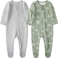 O2 BABY Baby Boys Girls Organic Cotton Zip-Front Sleeper Pajamas, Footed Sleep by O2BABY