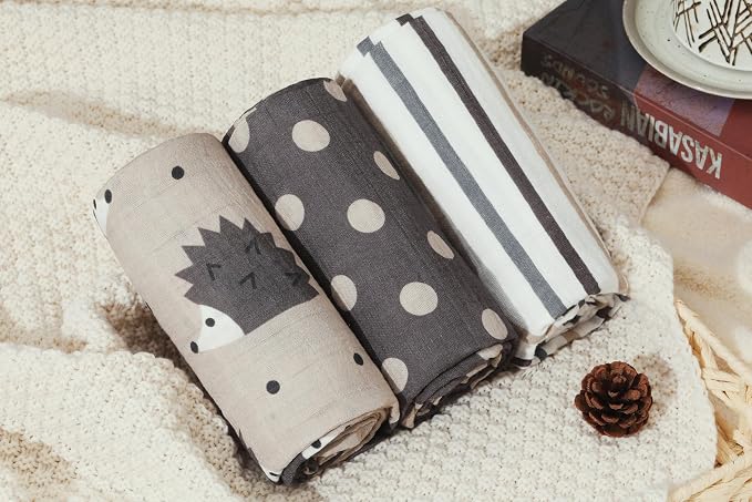 Muslin Baby Quilt 100% Cotton Newborn Blanket 47" X 47" 2 Layers Muslin Swaddle - Image 2