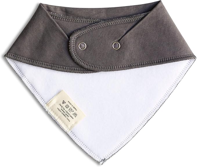 Denver James Bandana Feeding Drool Baby Bib I Soft Organic Cotton I Fleece Back - Image 2