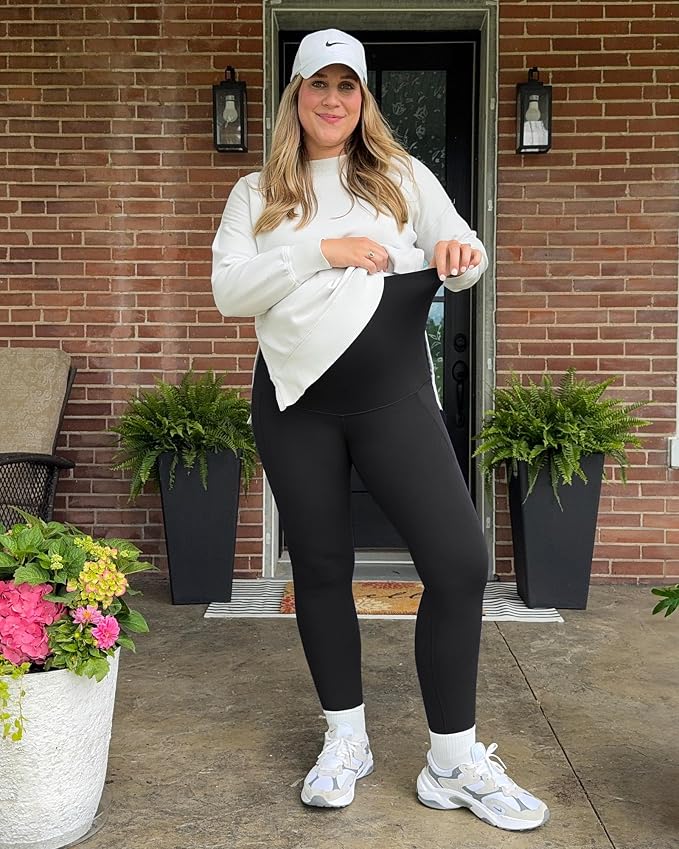 G4Free Maternity Leggings for Women Over The Belly Pregnancy Yoga Pants - Image 6