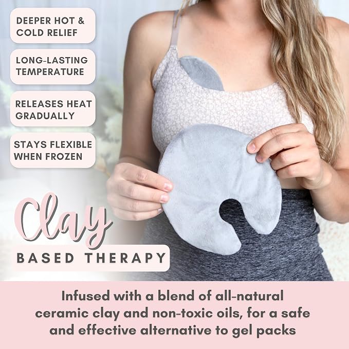 Cradle & Grace ClayLuxe Breast Therapy Packs, Natural Clay Hot & Cold Breast - Image 2