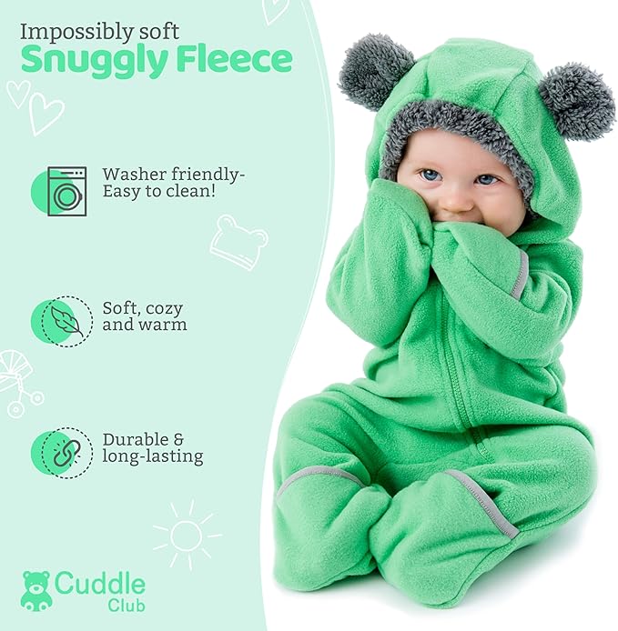 Cuddle Club Fleece Baby Bunting Bodysuit - Image 2