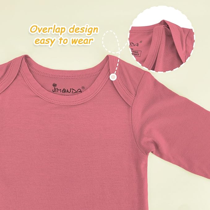 Jimonda Bamboo Baby Bodysuit Long Sleeve Infant Romper Soft Boy Girl Unisex - Image 7