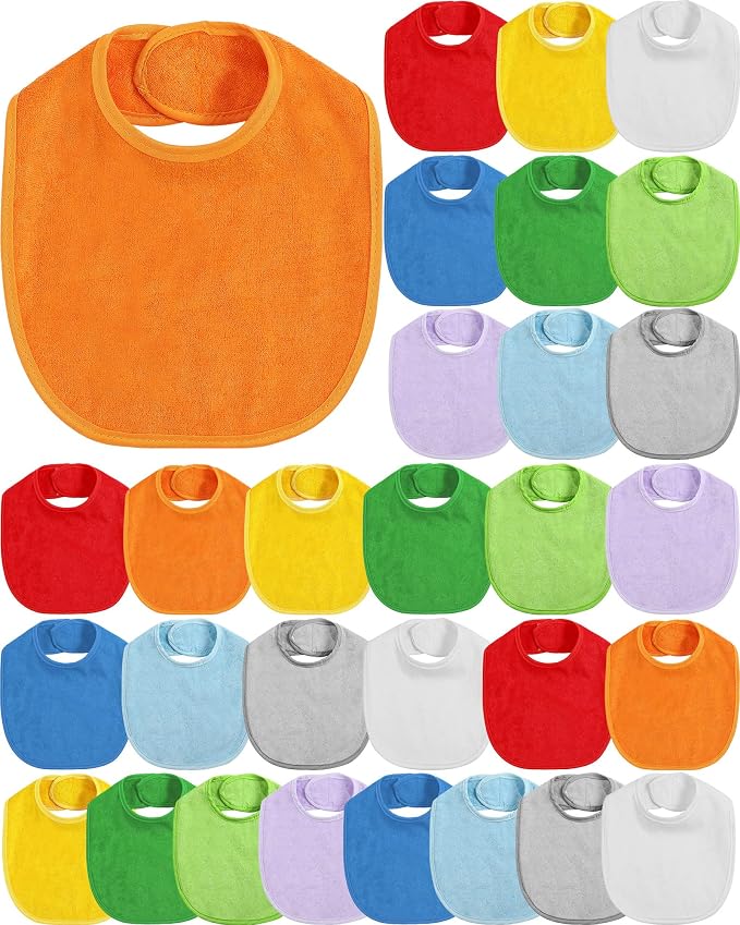 JaGely 30 Pack Baby Muslin Bandana Bibs Multicolor Solid Unisex Waterproof by JaGely