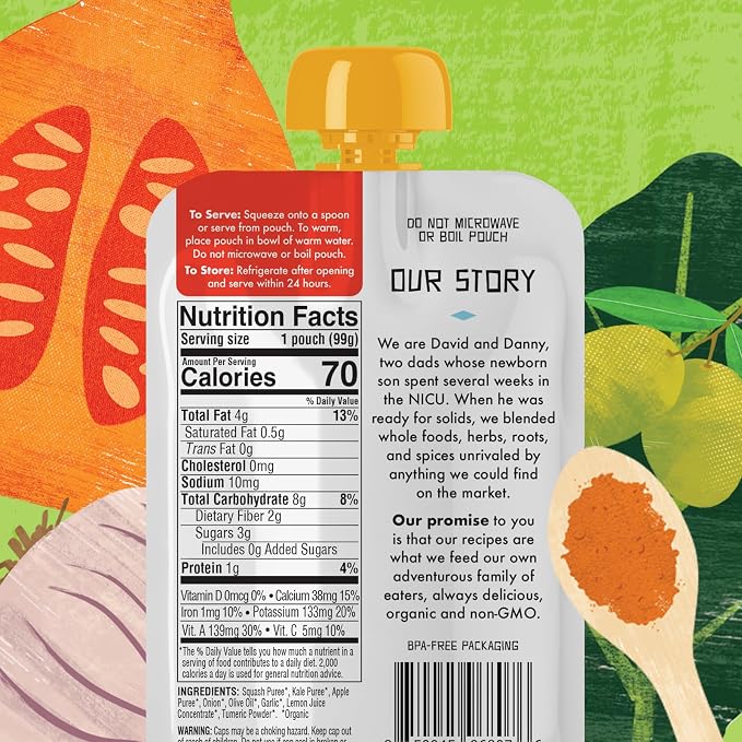 Kekoa Foods Squash & Kale with Turmeric Baby Food Purée | 100% USDA - Image 3