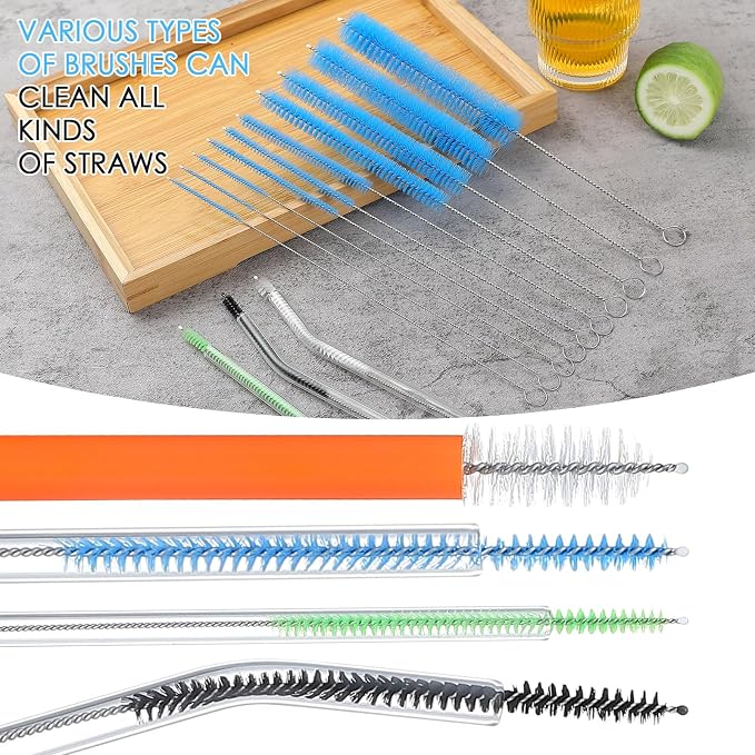 2024 Upgraded Long Straw Cleaner Brush, 9.5in 10 Different Diameters Reusable - Image 6