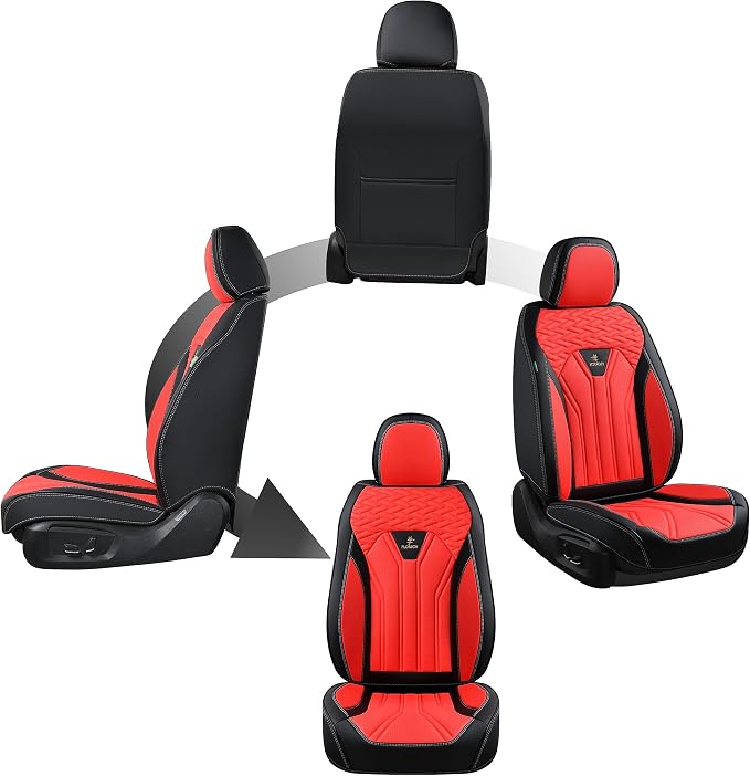 FLORICH Leather Seat Covers, Seat Covers Full Set, Car Seat Protectors 5 Seats - Image 6