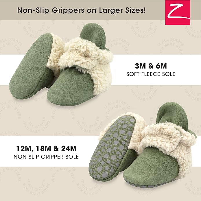 Zutano Unisex Fleece Baby Booties, Two Snap Closure, Newborn to 24 Months - Image 2