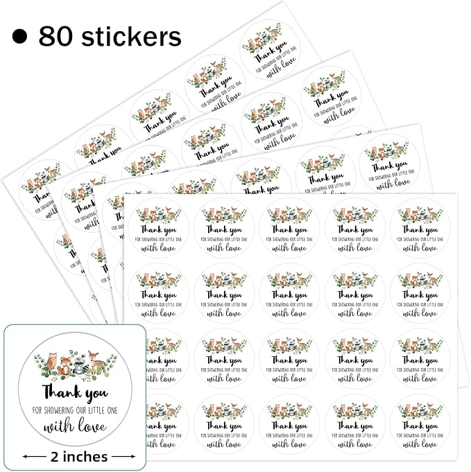 80 Pieces Thank You for Showering Our Little One - Image 2
