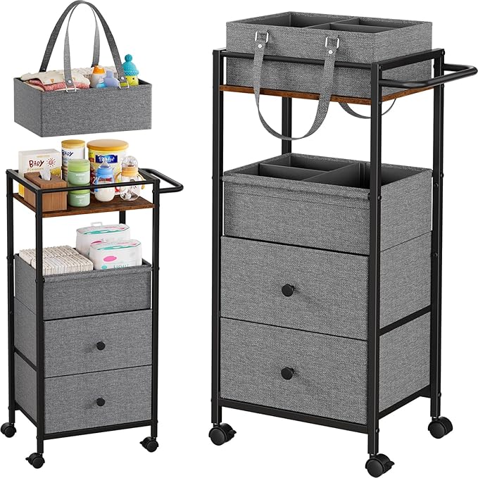 Baby Diaper Caddy Organizer Cart by HomeOrganizersandStorage