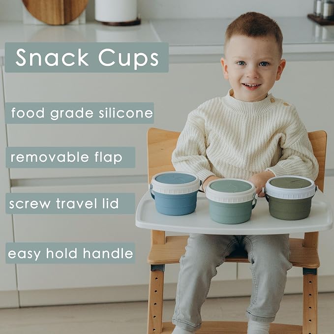 No Spill Silicone Toddler Snack Containers, Detachable Silicone Flap - Image 2