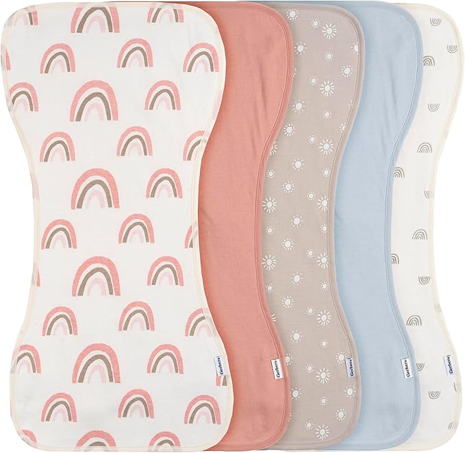 Gerber Baby Unisex Burp Cloths 5-Pack, Size 10.5" x 21" by Gerber