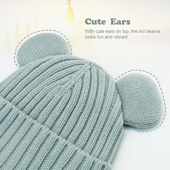 Toddler Boy Winter Beanie Baby Knit Hat Warm Girl Beanies Newborn Cute Hats - Image 3