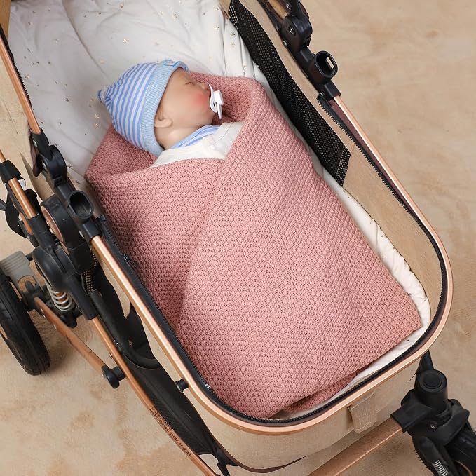 Neiwech Baby Blanket Knit Cozy Soft Lightweight Crib Stroller Nursery Receiving - Image 2