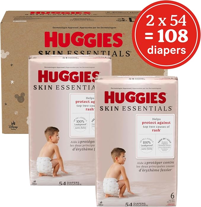 Huggies Size 6 Diapers, Skin Essentials Baby Diapers, Size 6, Packaging May Vary - Image 2