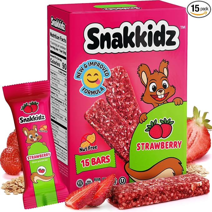 Snakkidz Organic Chewy Granola Bar, Allergen Free, Made by Snakkidz