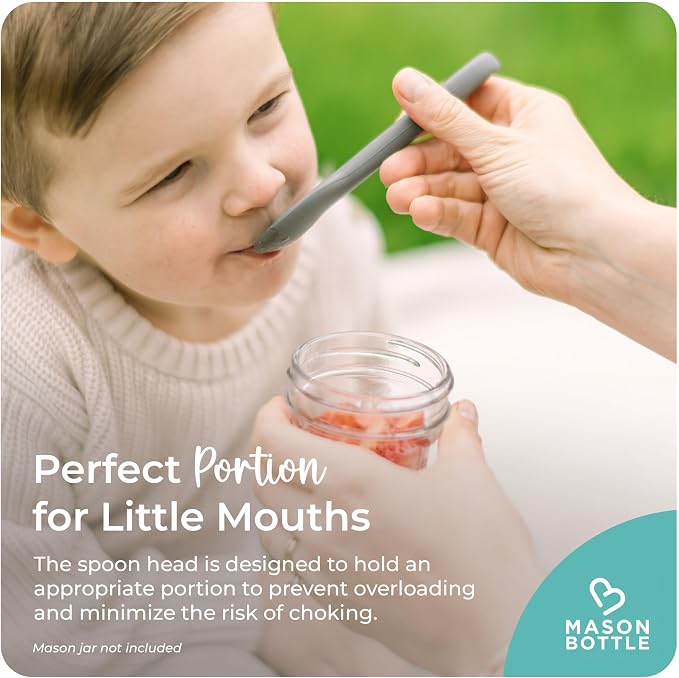 Mason Bottle Silicone Baby Spoons – BPA-Free Feeding Utensils - Image 7