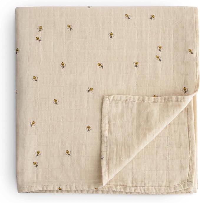 mushie Muslin Baby Swaddle Blanket | 100% Organic Cotton by mushie