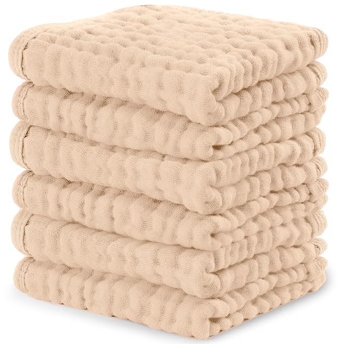 Comfy Cubs Muslin Baby Washcloths 6 Pack by ComfyCubs