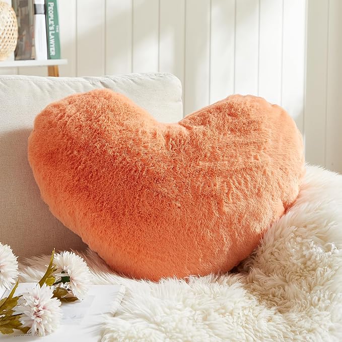 EastTree Heart Pillows, Ultra Soft Extra-Large Fluffy Pillows, Love Throw by EastTreeHomeGuide
