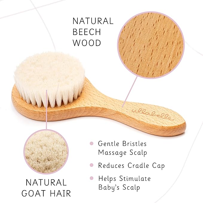 Ullabelle 3 Piece Wooden Baby Hair Brush and Comb Set - Image 4