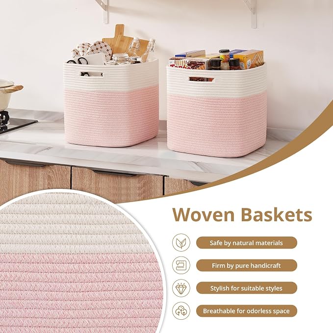 OIAHOMY 13 Kallax Inch Cube Storage Bins, Kallax Insert Storage Baskets - Image 5