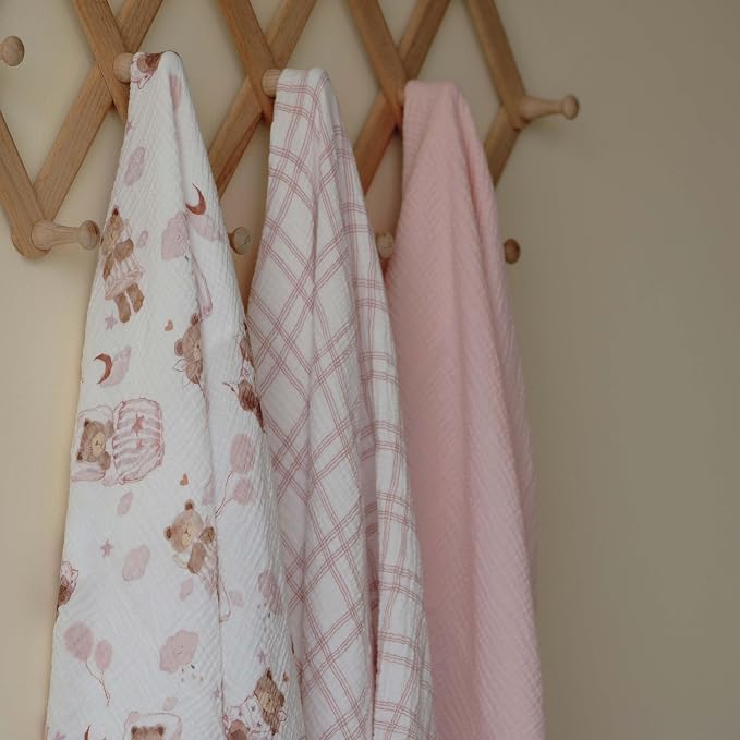 GLLQUEN BABY Muslin Swaddle Blankets, Baby Swaddle Blanket Unisex, Little Bear - Image 7