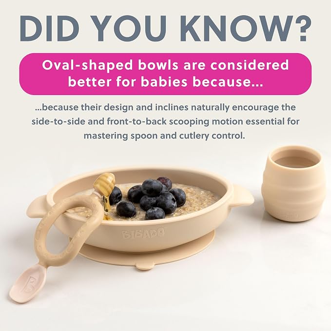 BIBaDO - Silicone Baby Bowl - Stay Put Suction Bowl - Oval Shape - First Meals - Image 5