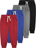 4 Pack Toddler Boys Sweatpants Cotton Baby Kids Joggers Toddler Boys Girls by Aocku