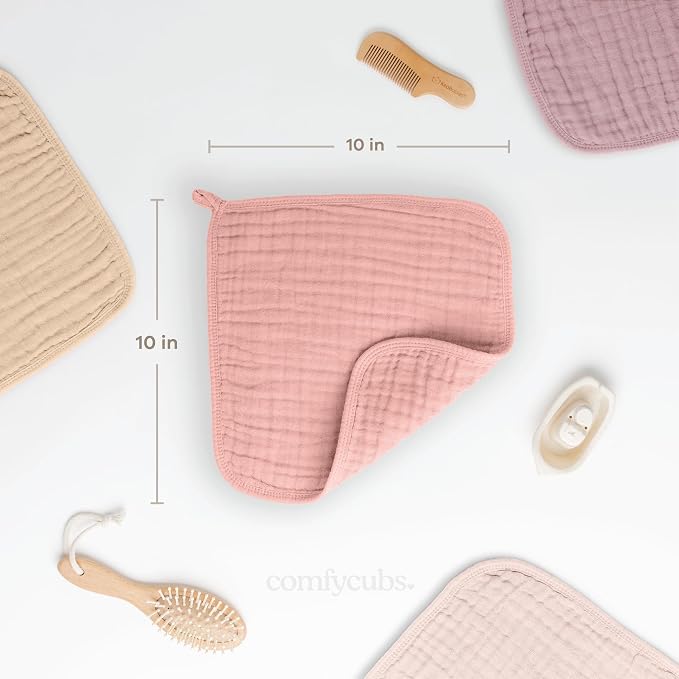 Comfy Cubs Muslin Baby Washcloths 10 Pack - Image 3