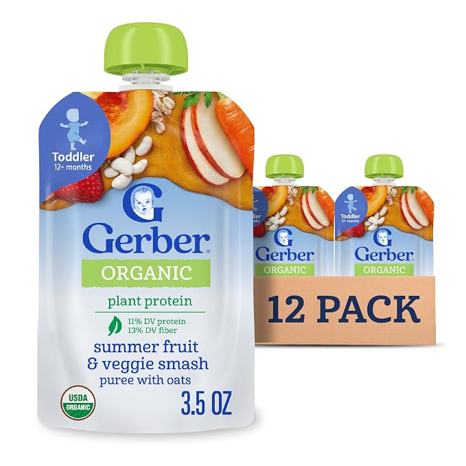 Gerber Toddler Food, Organic Summer Fruit and Veggie Smash Puree Pouch - Image 3