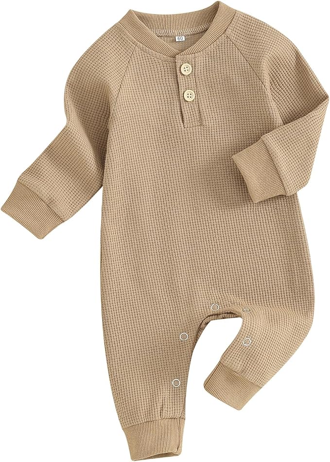Kuriozud Newborn Infant Unisex Baby Boy Girl Clothes Button Romper Jumpsuit by Kuriozud