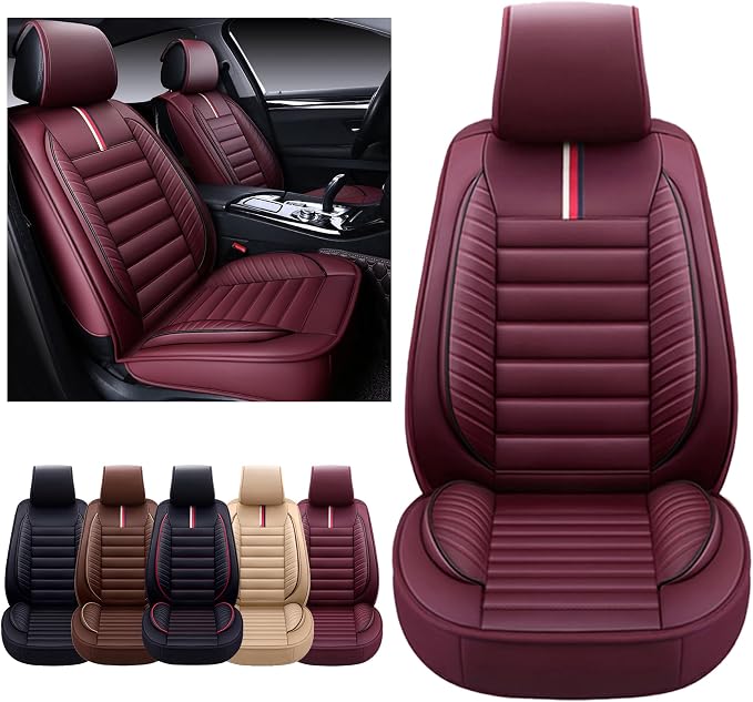 OASIS AUTO Car Seat Covers Premium Waterproof Faux Leather Cushion Universal - Image 4