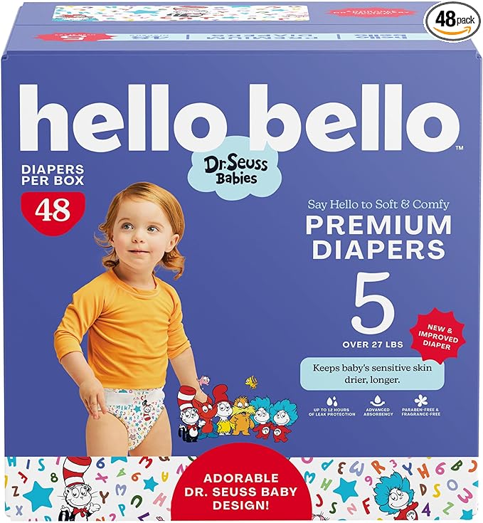 Hello Bello Dr. Seuss Babies Premium Diapers, Size 5 by HelloBello