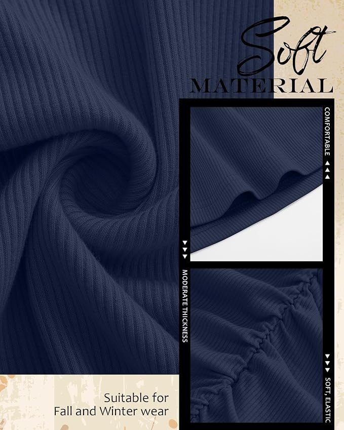 4 Packs Womens Maternity Shirts Long Sleeve Cotton Ribbed Pregnancy Mock Neck - Image 6