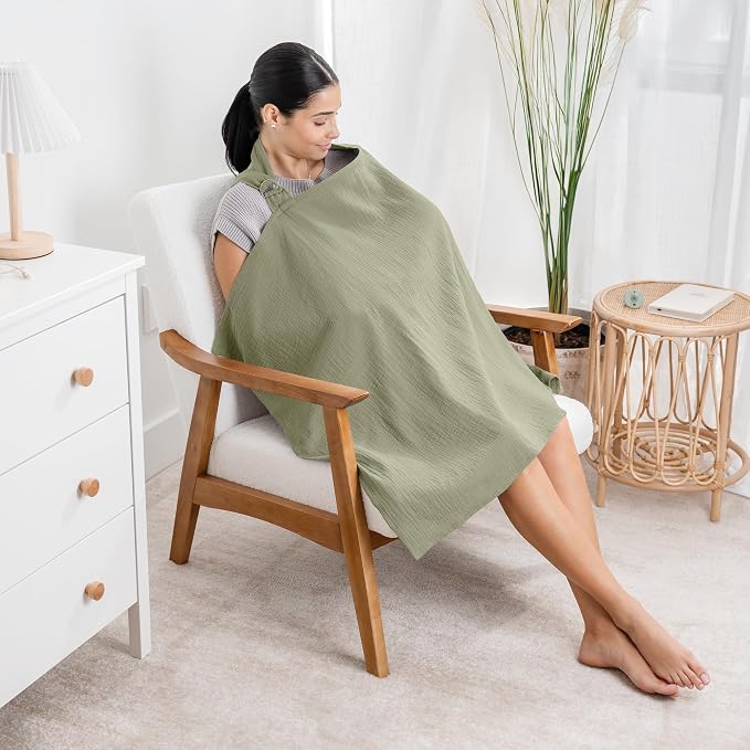 Comfy Cubs Muslin Nursing Cover, 100% Muslin Breastfeeding Cover - Image 2