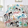Colorful Floral Horse Throw Blanket by AUSMART