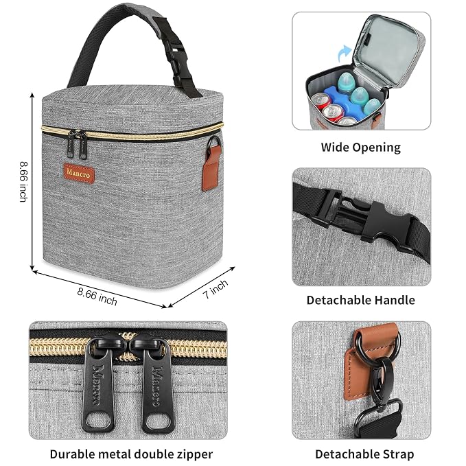 Mancro Baby Bottle Bag with Insulated Cooler, Fits 6 Baby Bottles Up to 9 Ounce - Image 4